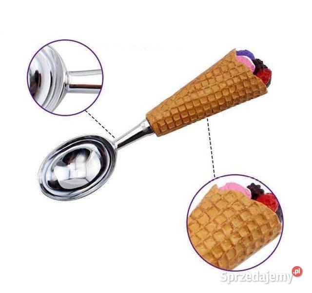Ozdobna łyżka do lodów 42mm metalowa w kształcie Gastronomia Sandomierz sprzedam