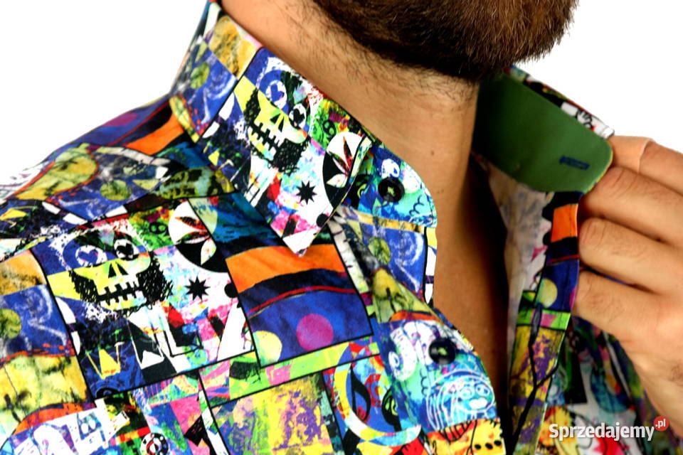 GIOVANNI PERA Koszula Męska K006 Grafitti Moda i Styl