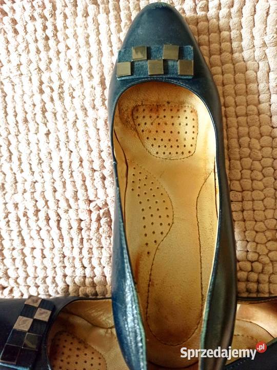 granatowe czółenka na obcasie Częstochowa