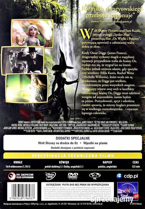 OZ WIELKI I POTĘŻNY JAMES FRANCO DISNEY Kalisz