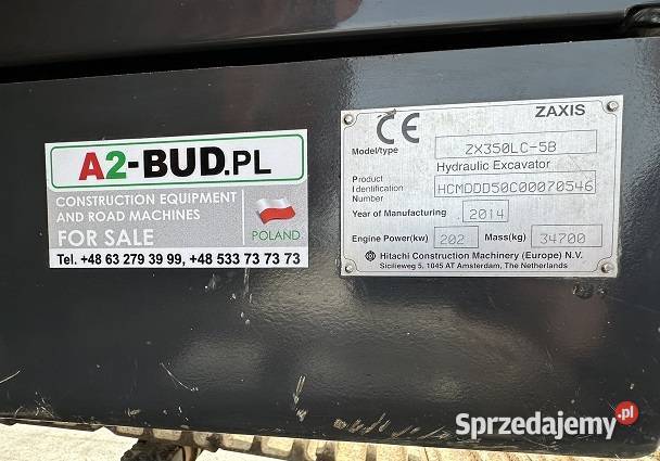 KOPARKA GĄSIENICOWA HITACHI ZX350LC5B Tuliszków