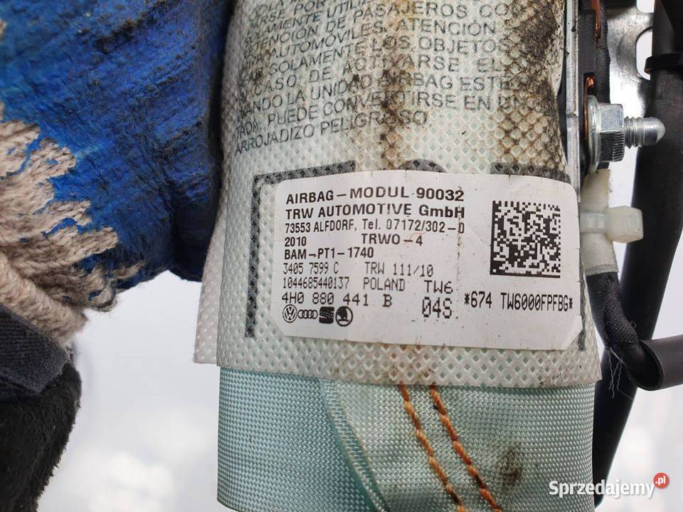 PODUSZKA AIRBAG AUDI A8 D4 4H0880441B osobowe Lipno sprzedam