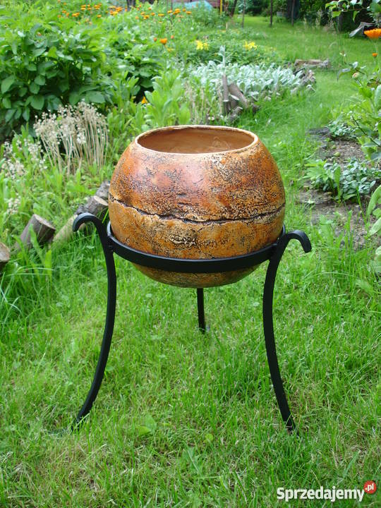 Ceramiczna donica kula w stojaku śr 40 Pozostałe Jelenia Góra