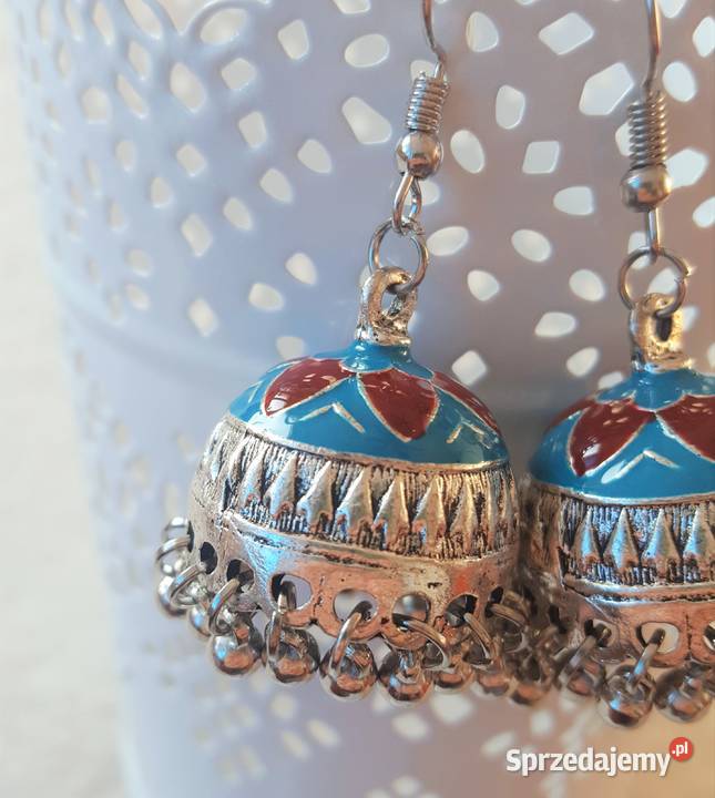 Nowe kolczyki indyjskie jhumki jhumka srebrny Szczecin
