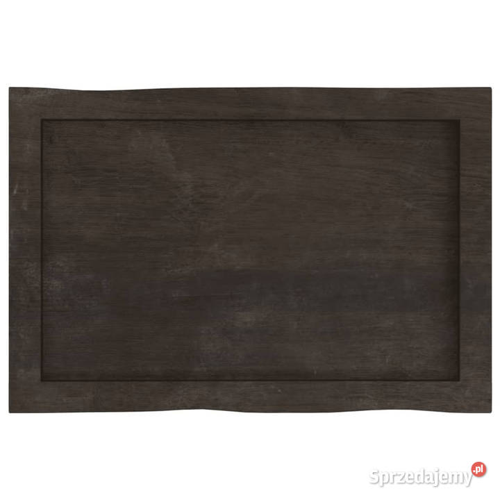 Blat ciemnobrązowy 60x40x26 drewno z naturalną Blaty