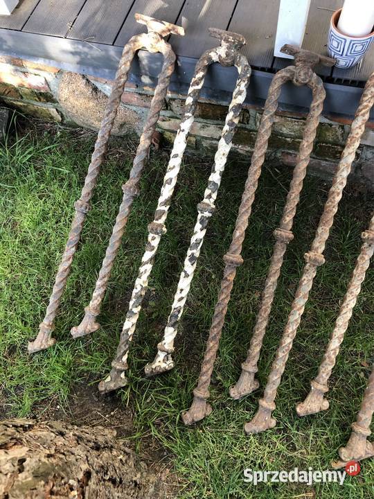 Żeliwne angielskie stare Wiktoriańskie tralki z