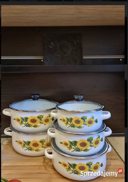 89 Garnki emaliowane słoneczniki Zabrze