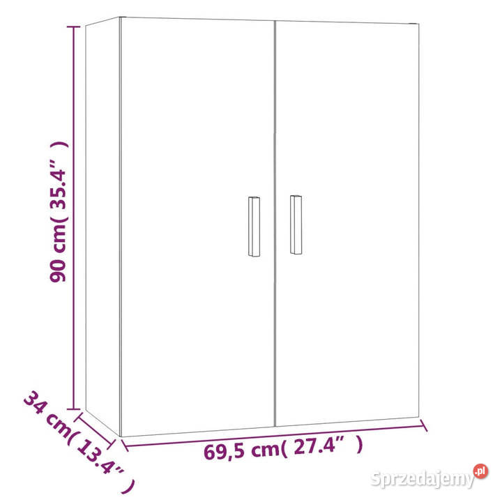 Szafka wisząca dąb sonoma 695x34x90 WM812261 mazowieckie Warszawa