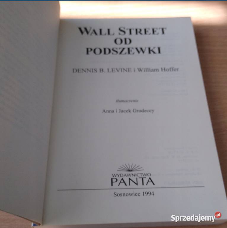 Wall Street podszewki Dennis B Levine Książki naukowe i popularnonaukowe Gdańsk