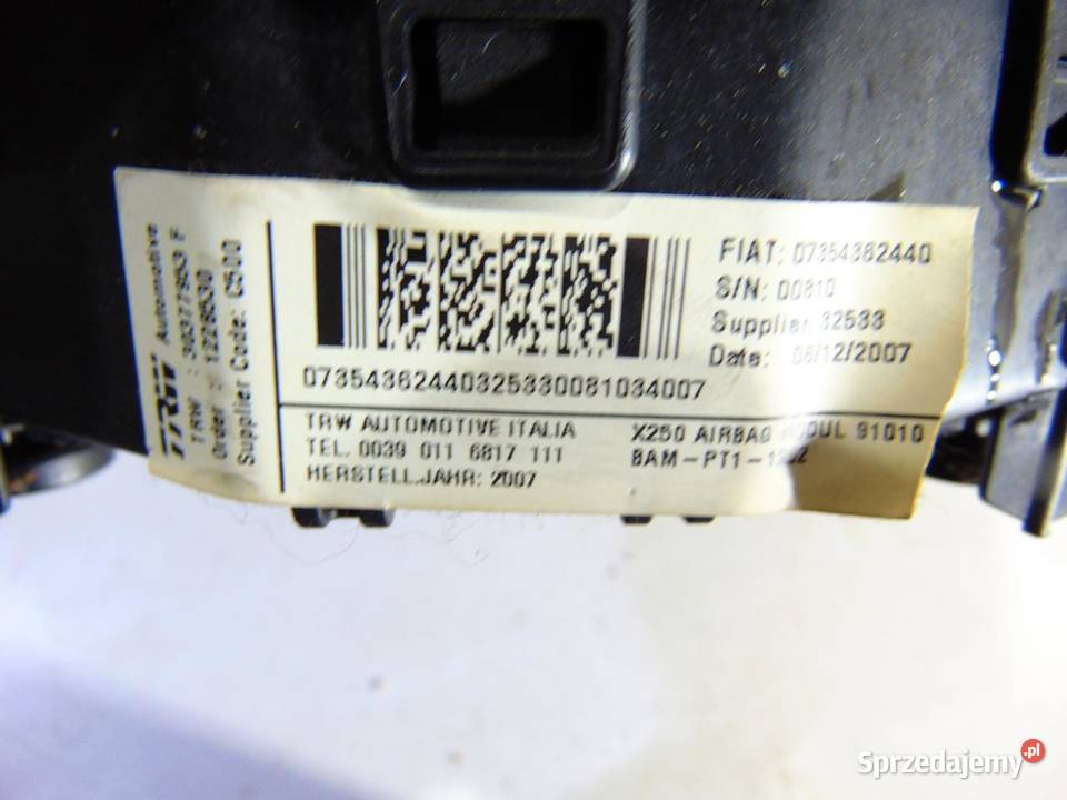 PODUSZKA AIRBAG KIEROWCY PEUGEOT BOXER 0614 wielkopolskie