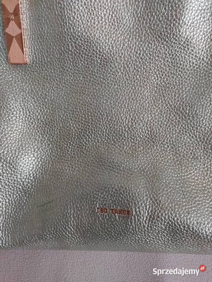 Torebka Ted Baker skorzana torba A4 srebrna podkarpackie sprzedam
