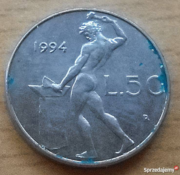 WŁOCHY50 LIRÓW1994 r STAL NIERDZEWNA Numizmatyka Legionowo