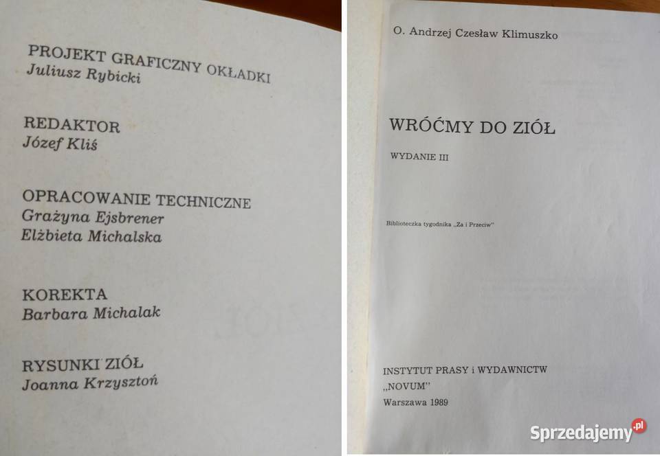Wróćmy do Ziół Andrzej Czesław Klimuszko Książka