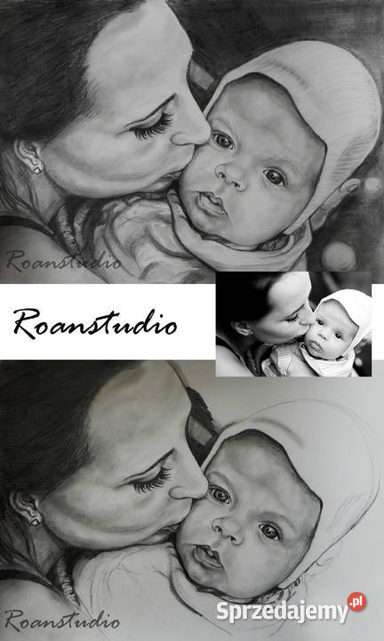 Portret ręcznie rysowany ołówkiem ze zdjęcia Wrocław