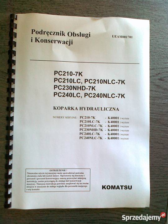 Instrukcja obsługi DTR koparka gąsienicowa Brzesko