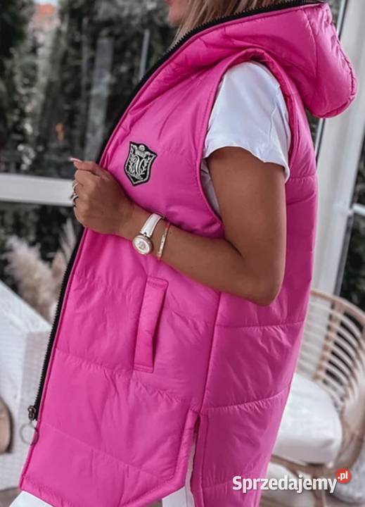 Pikowany bezrękawnik kamizelkaPudrowy róż małopolskie Zielonki