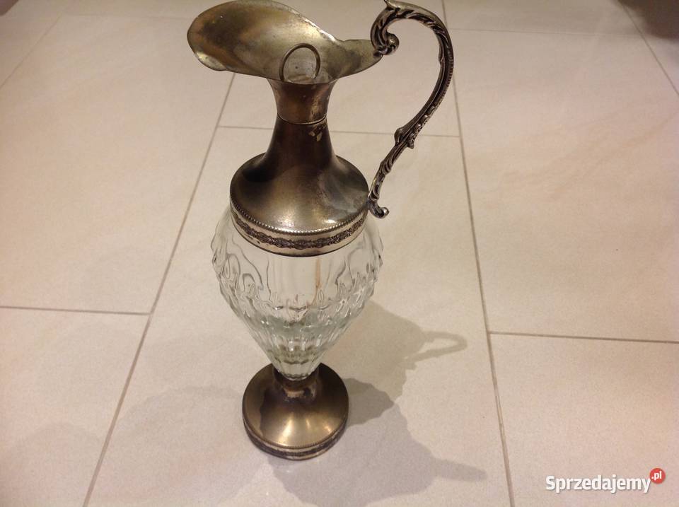 Stara Karafka Szkło Metal srebrzony Nowa Sól sprzedam