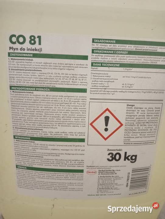 Ceresit CO 81 płyn do iniekcji ścian Środa Śląska sprzedam