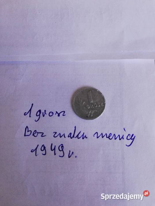 1 grosz bez znaku menicy z1949r Warszawa