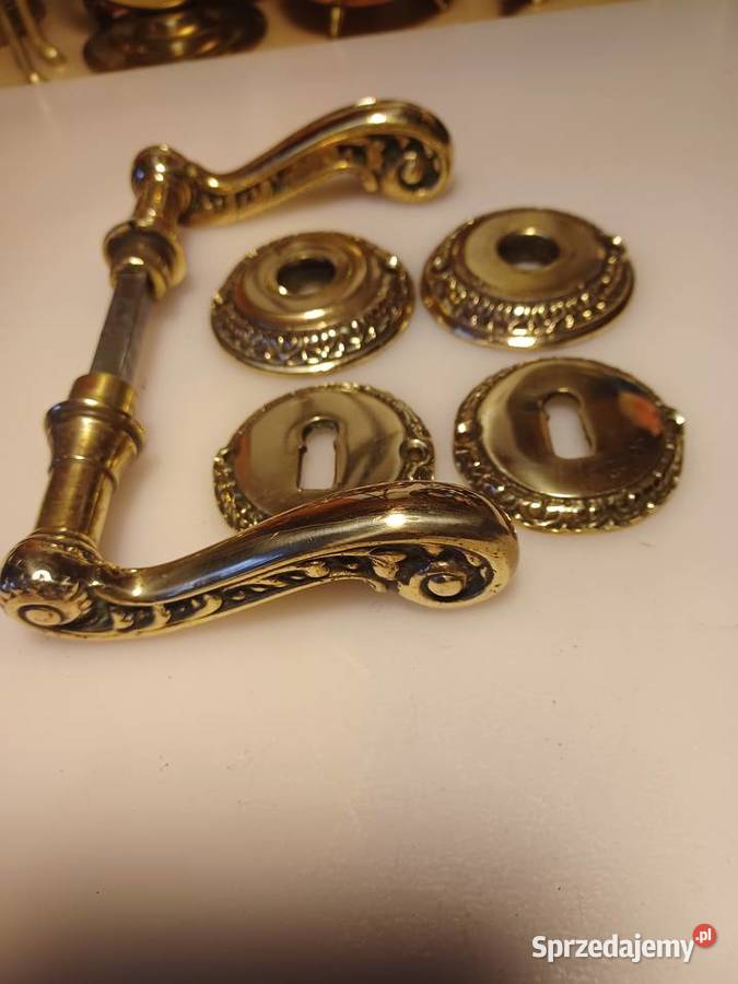 Mosiężne klamki z rozetami wielkopolskie Poznań sprzedam