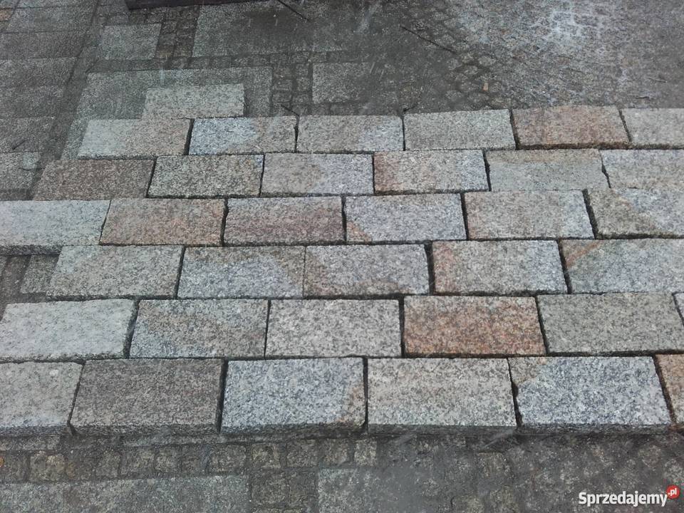Kostka granit15x30x6 z płyt szaroruda Pozostałe