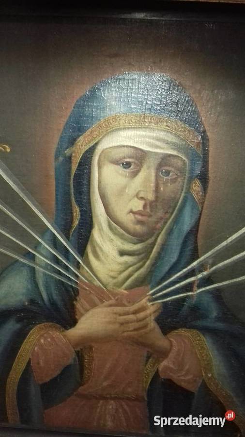 Madonna z szablami olej na desce XVIIIXIX wiek Orneta
