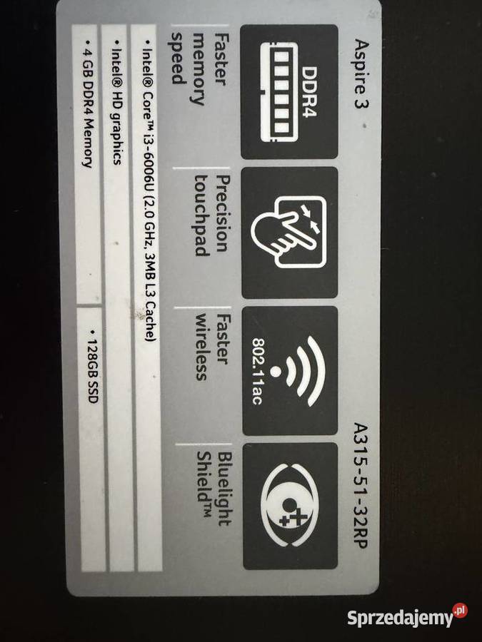 Laptop Acer Aspire 3 128GB