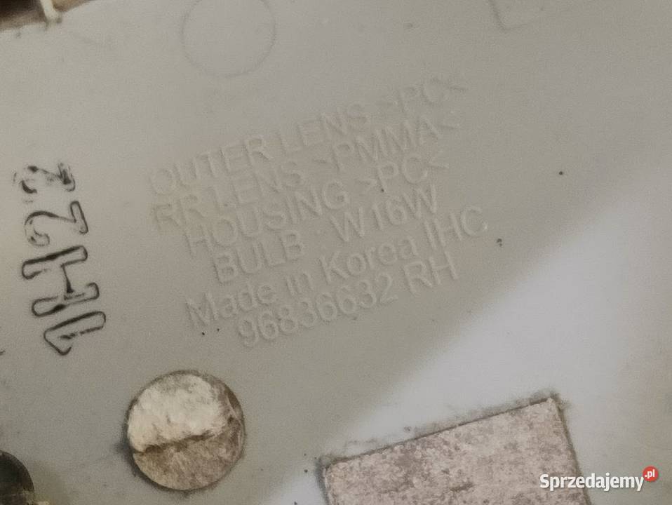 Lampa Cofania w Zderzak Prawy Tył Chevrolet Oświetlenie Pleszew sprzedam