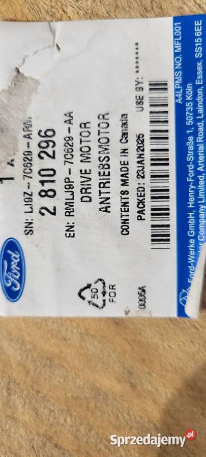 SILNIK FORD MUSTANG MACH 2810296 LJ9P7C629AE Radom