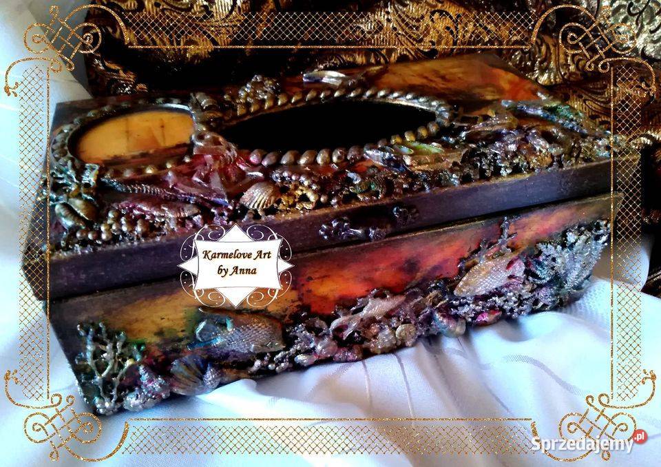 Chustecznik decoupage rękodzieło prezent