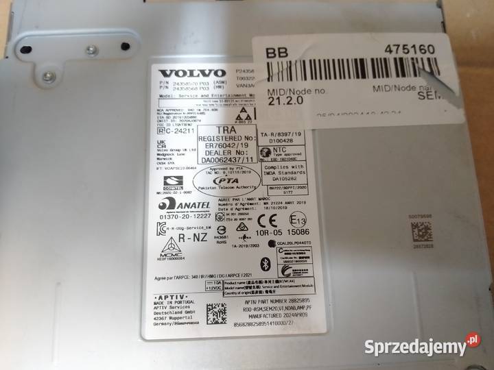 VOLVO FH4 FH5 RADIO MODUŁ SEM 24358570 243585568 lubuskie Kargowa