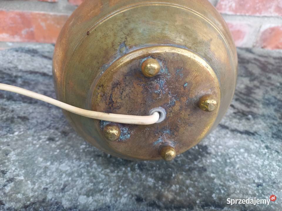 Lampka metalowa mosiężna Nocna Stołowa 085 Gawroniec sprzedam
