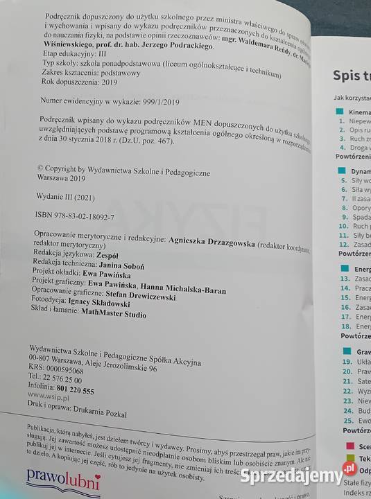 Fizyka 1 Liceum i technikum Zakr podstawowy WSiP