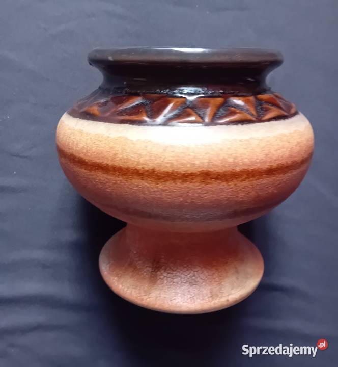 Ceramiczna częściowo szkliwiona osłonka doniczki Koźminek