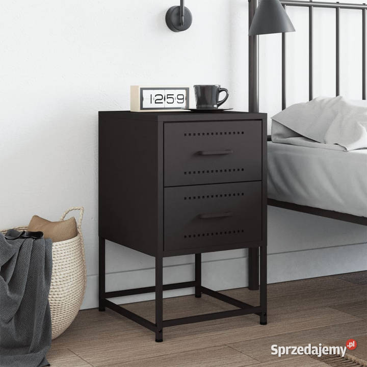 Szafka nocna czarna 36x39x605 stal WM846458 Warszawa
