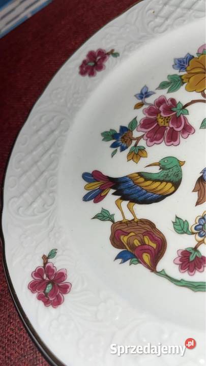 Talerz z ptaszkiem wśród kwiatów Schumann Gdańsk sprzedam