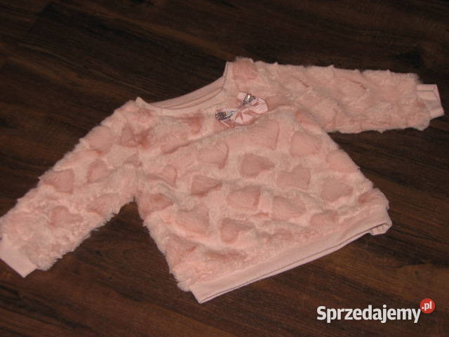 Sweterek długi włos wytłaczane serca 80 Wrocław