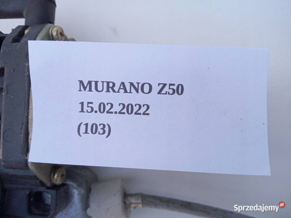 PODNOŚNIK SZYBY PRAWY TYŁ NISSAN MURANO Z50 osobowe Nowy Tomyśl sprzedam