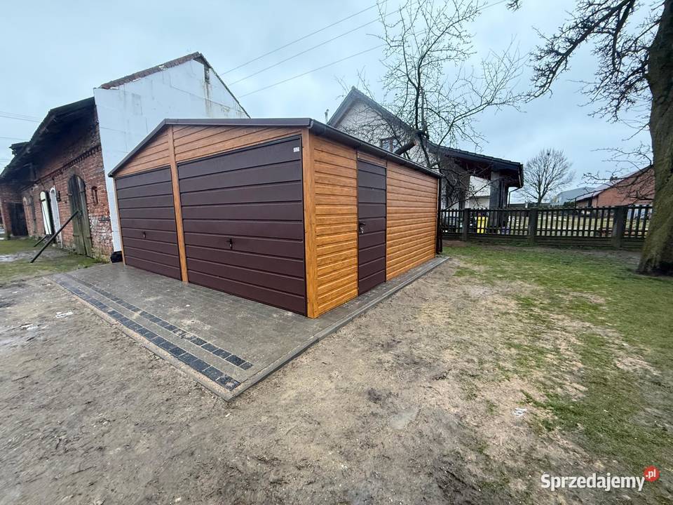 Garaż Blaszany 6x6 Dwuspadowy 2x brama do góry Gliwice