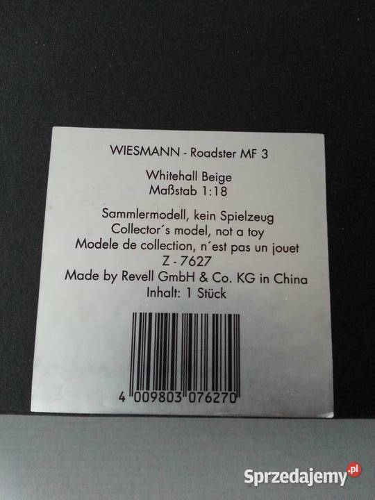 Sprzedam model auta WIESMANN skala 118 Modelarstwo