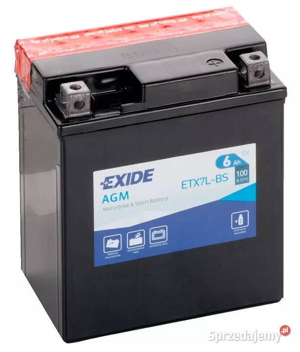 Akumulator motocyklowy EXIDE ETX7LBS YTX7LBS 12V pomorskie Gdańsk