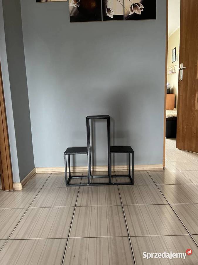 Kwietnik metalowy stojak 3 półki czarny LOFT Trębaczew