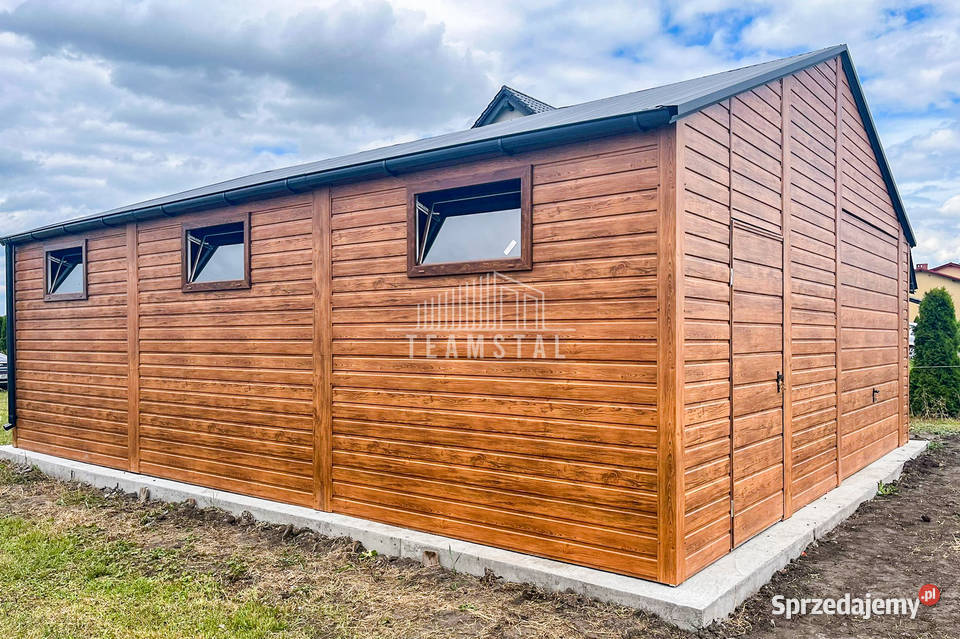 Garaż blaszany 7x7m Brama uchylna drzwi 6x okno blacha Zamość