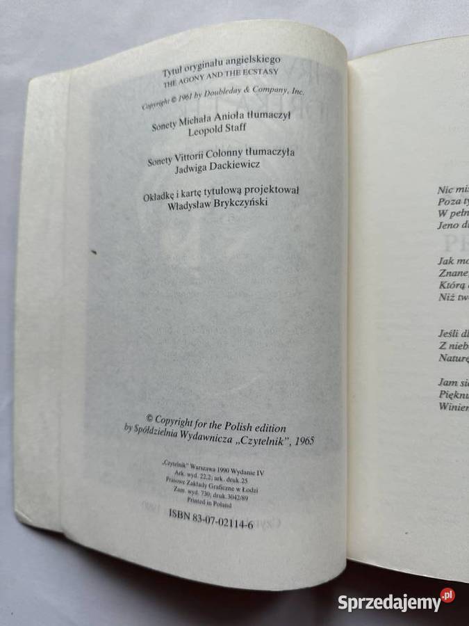 Udreka i ekstaza cz1 i 2Irving Stoneksiazka Lublin