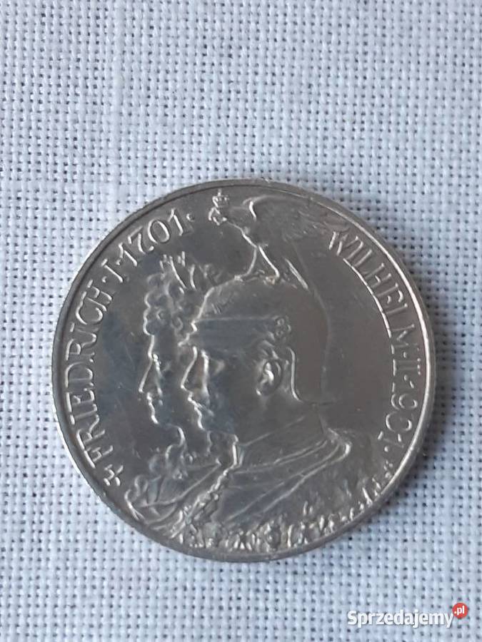 Niemcy Prusy Wilhelm II 2 marki 1901 200 lecie kujawsko-pomorskie