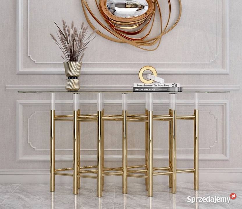 Nowoczesna konsola złota komoda Premium Glamour Nowy Sącz