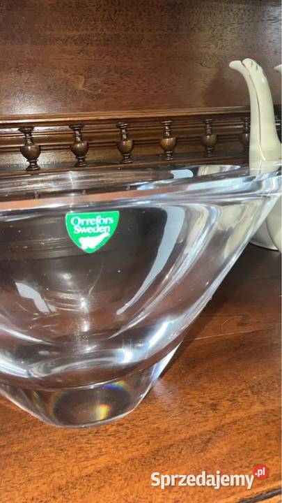 Patera misa Orrefors Marin Cut Art Glass