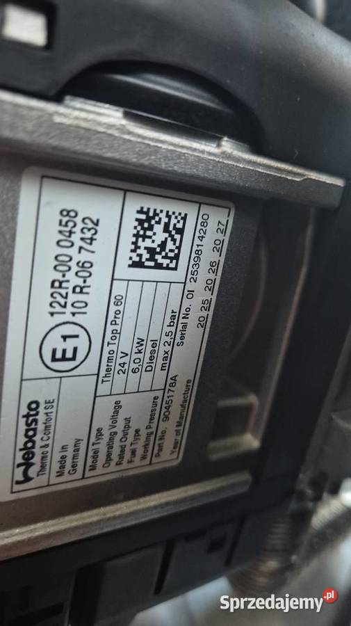 Nowe Webasto thermo top pro 60 pro60 60kw 24v śląskie Polska