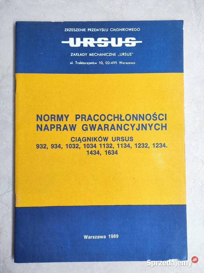 Normy pracochłonności Ursus M87 Warszawa