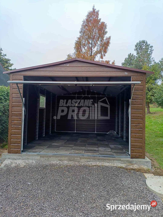 Garaż blaszany 4x6m Brama uchylna OKNO 373zł/m2
